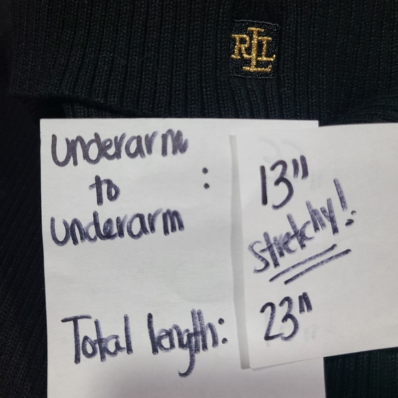 *SOLD* NEW Ralph Lauren Womens Sweater Small Turtleneck Striped Black Gold - Picture 9 of 9